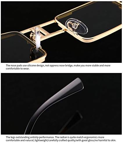 MinCl/Hip-Hop Metal Quadro Pequeno Lente Clear Lens Sunglasses