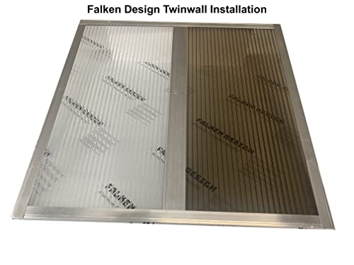 Falken Design 12 em x 36 em x 1/4 em folha de policarbonato de parede dupla transparente