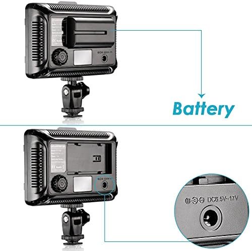 Neewer Dimmable 176 LED Video Light na câmera Painel de LED com 2200mAh de bateria de íons de lítio e carregador para Canon, Nikon,