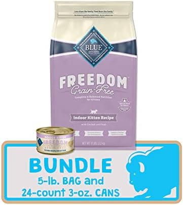 Buffalo Bluefalo Freedom grão natural Free Cat Food Pacote de alimentos para gatinhos internos - comida de gato seco e