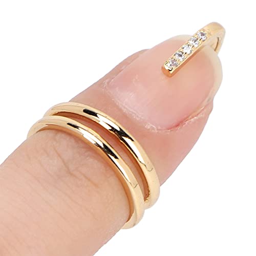 Anel de abertura de unhas, jóias de jóias de ponta da moda Anel de unhas Anel de arte usando acessórios de unhas, anel