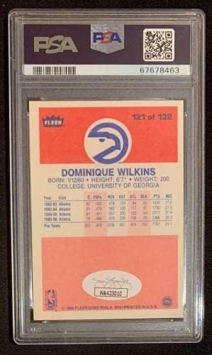 Dominque Wilkins 1986 Fleer Basketball Cartão de estreia assinado #121 Auto PSA - Basketball Slabbed Rookie Cards