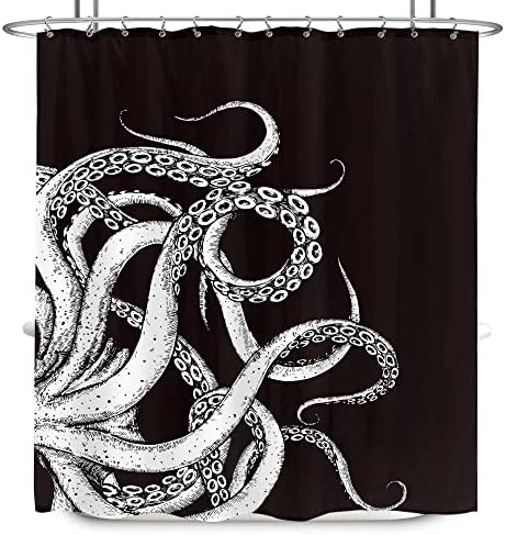 Lightinhome vintage Kraken chuveiro cortina 60wx72h polegadas de polegada assustadora Octopus tentáculos góticos