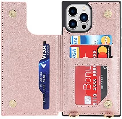 Jaorty Crossbody Wallet Case para iPhone 13 Pro com suporte para caça -níqueis de cartão, estojo de bolsa Folio Magnetic