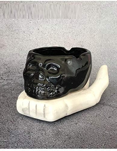 GFDJ Sculpture Ashtray Ashtrays para cinzas internas com tampa de caveira de caveira barra de decoração de barro de decoração de