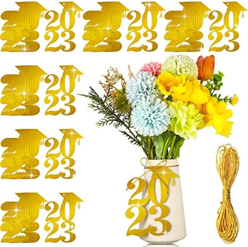 36 peças Glitter de dupla face 2023 Decorações de festa de graduação 2023 Cutouts Tags Decorações 2023 Decorações de mesa central