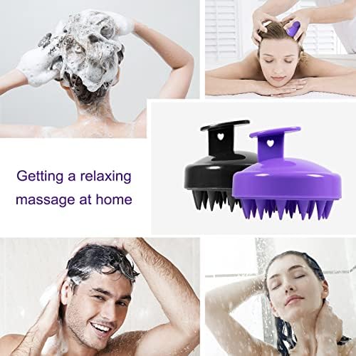 Massageador de couro cabeludo- massageador de cabelo encaracolado de silicone macio, pincel suave da caspa seca para chuveiro,