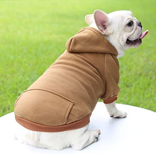 Hoodie de cachorro com bolso - outono de suéter quente de lã para cães de cachorro para cães médios pequenos, moletom de gato