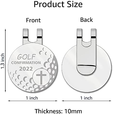 Hafhue Golf Confirmation 2022 Golf Ball Marker com clipe de chapéu magnético, marcadores de bola de golfe para homens, acessórios