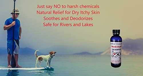 Shampoo natural para cães para fórmula de alívio da pele sensível à coceira seca. Banho de cachorro para cães fedorentos