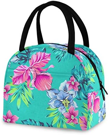 Yyzzh folhas tropicais hobainses hibiaios monstera palmol folha isolada com zíper bolsa de lancho