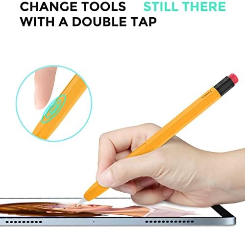 Love Mei Caso para Apple Pencil 2ª geração de silicone dupla cor de design anti-roll manga de proteção de protetora Charging