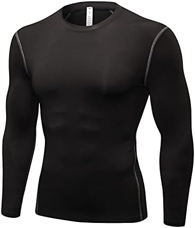 Camisas de compressão para homens casuais de manga longa esportes ao ar livre Top Running Treino Athletic Tshirt Gym Yoga