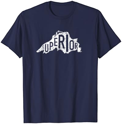 Camiseta de esboço angustiada do lago Superior