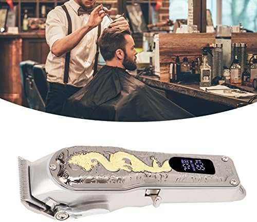 Aparador de cabelo Angrek, Cabelo elétrico Clipper USB Carregamento baixo Ruído LED Display sem fio Clipper com 8 pentes