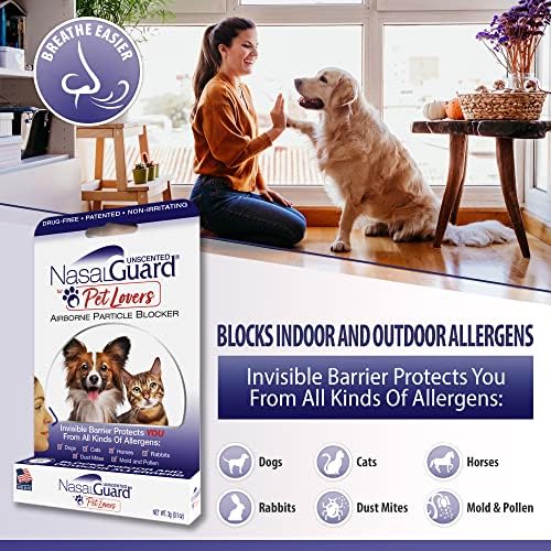 Nasalguard para alívio de alergia aos amantes de animais de estimação, pêlos de estimação e bloqueador de pêlos Gel nasal - sem drogas