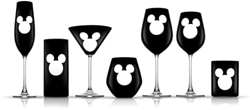 Joyjolt Disney Luxo Mickey Mouse Martini Glasses, óculos de bebida de cristal europeu Conjunto de 2, copos de coquetel de 10 onças.