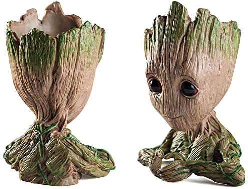 Nuokexin bebê groot panela, treeman em forma de coração groot plantador suculento plantas verdes fofas vaso de flores com hole