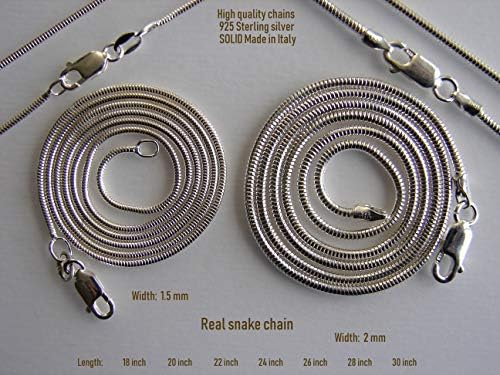 Beezzy beedz 925 prata esterlina colar de corrente flexível de cobra