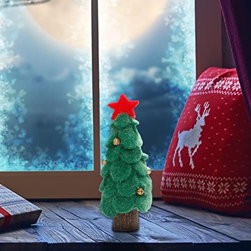 Felts Árvore da árvore de Natal Árvore de Natal com sinos Red Faux Christmas Tree Small Desktop Decoration Christmas Ornament Elegant
