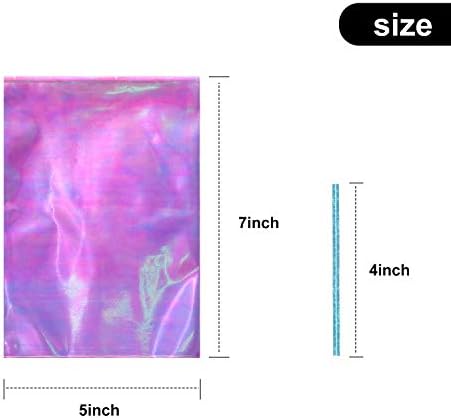 120 peças Iridescent Celofane Bag Sacos de gelo de celofane Iridescente Favor de festa saco holográfico de celofane com 200 peças