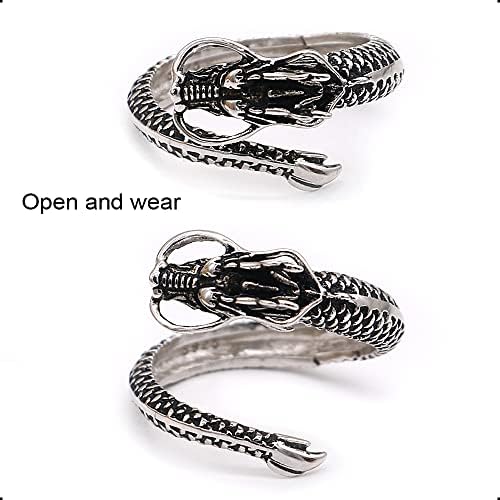Meilanduo masculino Marcasite Dragon Ring Real 925 Sterling Silver Anel de pontas abertas ajustáveis, tamanho, anel masculino