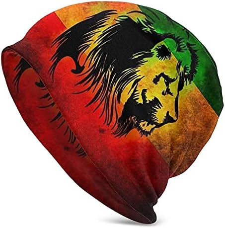 Niqqzit jamaican rasta reggae judah chapéu de gorro de leão para homens/mulheres gorro desleixado tampa de caveira de inverno