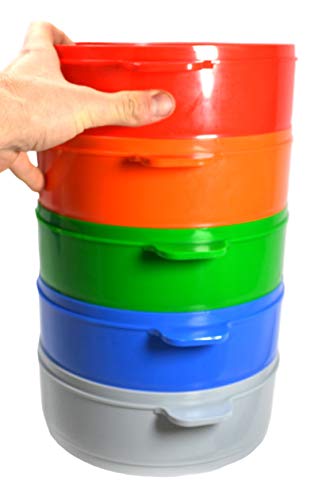 Sifter de plástico de 5pk, 8 - empilhável - tamanhos de orifício variados - Ótimos para o Scientific Playtime - Eisco Labs