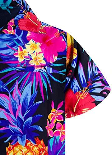 Camisa havaiana King Kameha para homens Butty Funky Button Down Down Shortstleeve Unisex Palmshadow