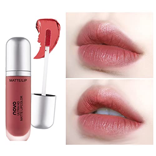 Liquid Lip Gloss Liquid Lipstick Lipgloss Lip Gloss Stain Makeup Conjunto para mulheres Deep Dark Red Red Lipstick 24 horas