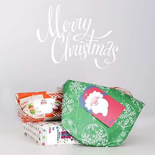 KidPar 420 PCs Tags de Natal adesivos autoadesivos para festival Apresenta Decalques de rótulos decorativos de papel de férias de