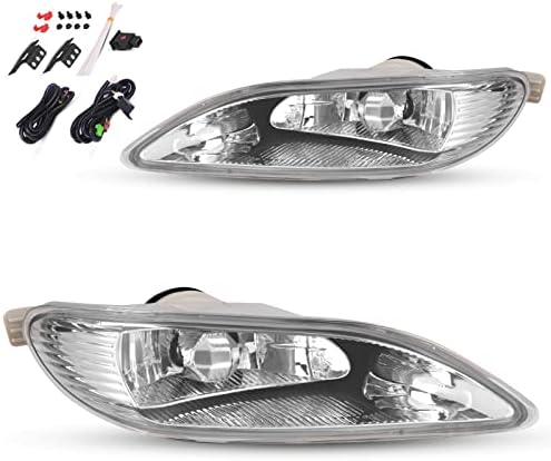 AutoSaver88 Fog Lights Compatível com 2002 2003 2004 Camry 2005 2006 2007 2008 Corolla 2002 2003 Solara Fog Lamps Substituição, com 9006 12V 55W Bulbos, chicote de fiação e interruptor