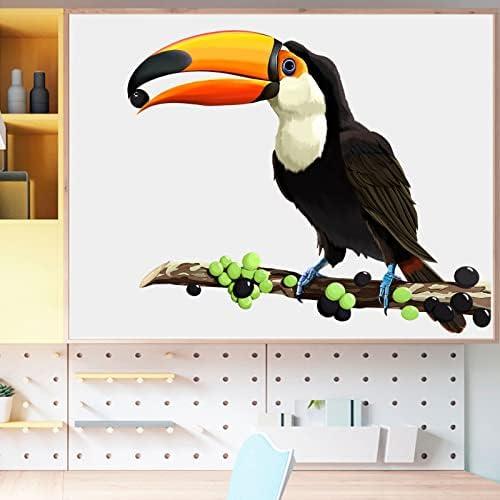 Royolam Toucan comendo Jaboticaba Wall Bursery Bird Bird Animal Wall Stick Removable Casca e Stick Stick Water impermeabilizados adesivos de decoração de parede para crianças sala de aula de sala de aula de sala de estar sala de estar, quarto