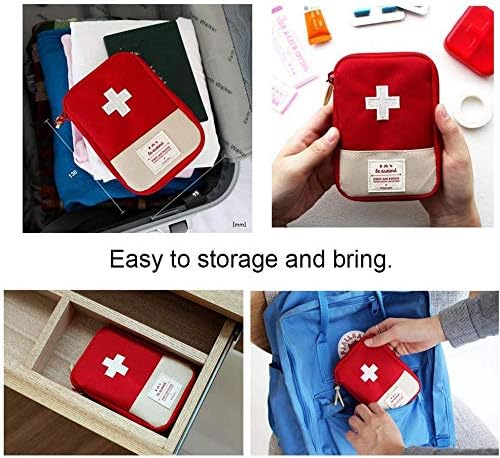 UPONE 2 pacote trval portátil Mini Viagem Medicina Bolsa, Kit de Primeiros Socorros, Polícia de Armazenamento Médico Pequeno, Bolsa