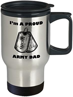 Padre Exército Pai Travel Mug, sou um herói orgulhoso do pai do exército, idéias de presentes do dia dos pais, xícara de café