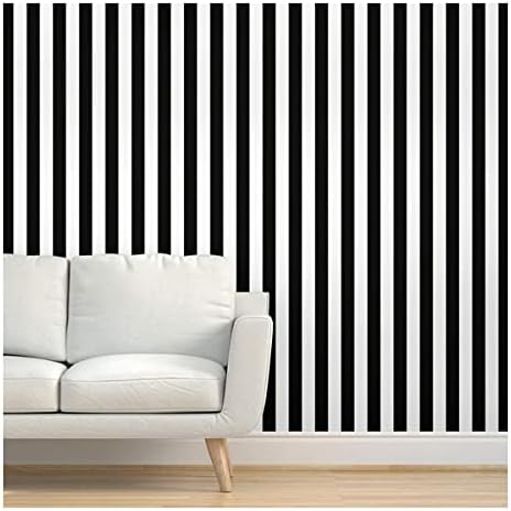 JWEEMAX STALL STARD STORED Auto Adesivo Papel Decoração de parede Janela de vinil Film Black and White Stripe Design, 393,7