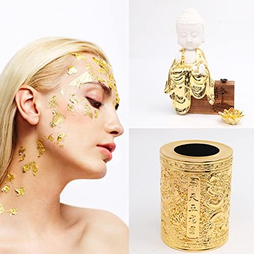 10 pacotes 24k folhas de folhas de ouro comestíveis folhas de papel alumínio dourado cristais comestíveis de flores para decoração de bolo de arte e beleza de rosto para mulheres