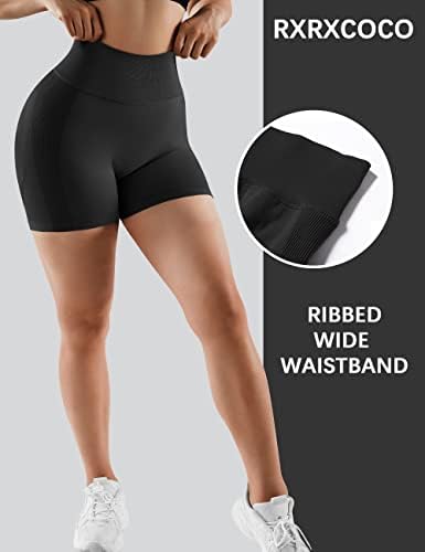 RXRXCOCO Feminino de treino sem costura para mulheres Scrunch Butt Shorts de levantamento de 3 ”de alta cintura