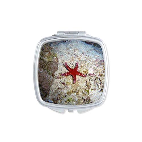 Ocean Water Starfish Nature Picture Mirror Portátil Compact Pocket Maquia