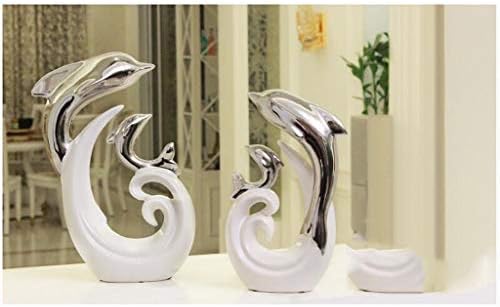 SJYDQ Modern Dolphin Cerâmica Figuras artesanato Casa Tabela de estar em casa Mobiliário Decoração de hotel Acessórios para