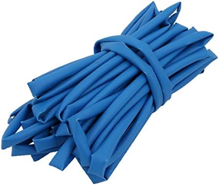 X-Dree Calor Tubo encolhido 4mm Manga de cabo de fio de fio azul de 4 mm de fio de fio de 5 metros de comprimento