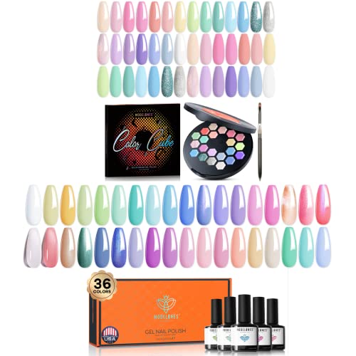 Modelones 21 cores 21g Paleta de polimento de gel sólido pastel+ 1* kit de esmalte em gel de pincel de unhas de unhas