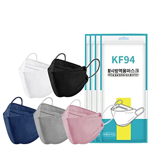 50/100pcs kf94 face_mẵsk Proteção descartável Premium 3D FISH_TYPE Proteção de 4 camadas e copo respirável Dust-mẵsk para homens