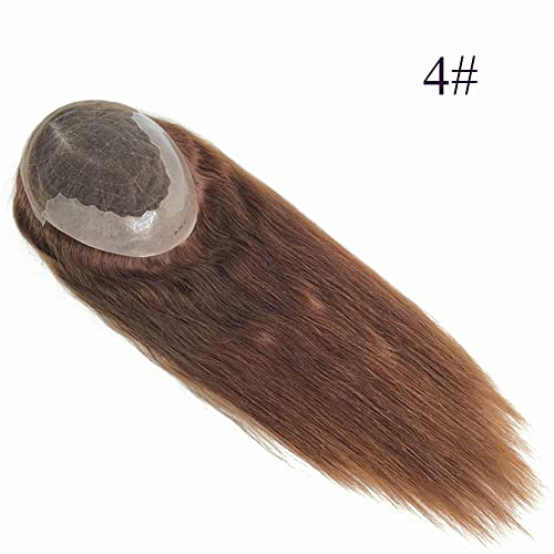 Airao Q6 Swiss Lace Pu Skin Skin Skin lados mulheres Toupee com peças de cabelo humano tamanho 7 × 9 comprimento de cabelo 18 polegadas