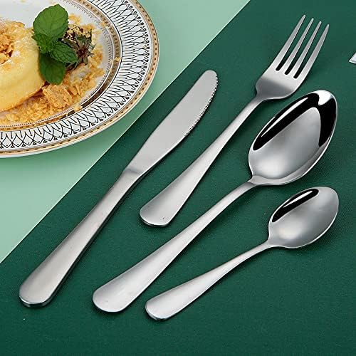 Conjunto de talheres WSJQB, conjunto de jantar de aço inoxidável, 4 incluem faca/garfo/fork de sobremesas/colher/colher