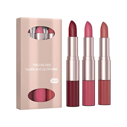 Xiahium Berry Lip Gloss 2in1 Batom e brilho labial Mattes Lipstick Velvet Lipstick Lipstick durading Lip Gloss Duplo Lip Gloss