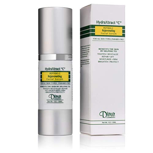 Dinur Cosmetics Hydraxtract C Collection- constituído por hidratante de vitamina C, soro facial rejuvenescedor do peptídeo
