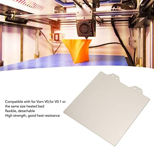 Folha de plataforma de aço de mola magnética PEI Tampa de superfície de construção de aço flexível com base magnética para Voron V0, V0.1 impressora 3D, 120x120mm