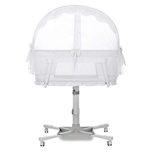 Sonhe On Me Breeze Berze Bassinet de bebê em branco, 5 posições de altura ajustável, baixo resistente e leve portátil,