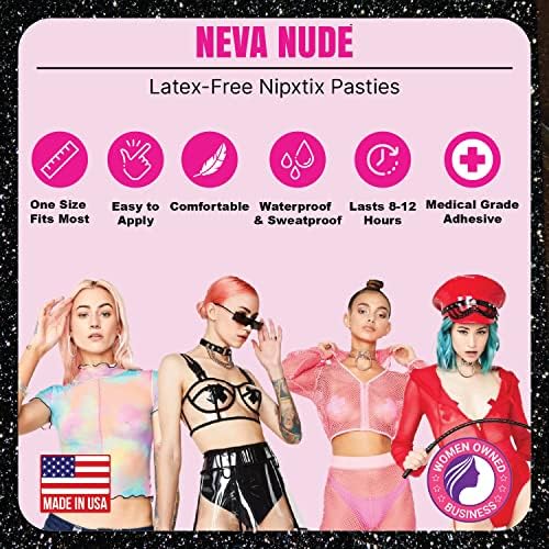 Neva Nude Crystal Nipztix pastels covers de mamilo para festivais raves, adesivo de grau médico, impermeável, fabricado